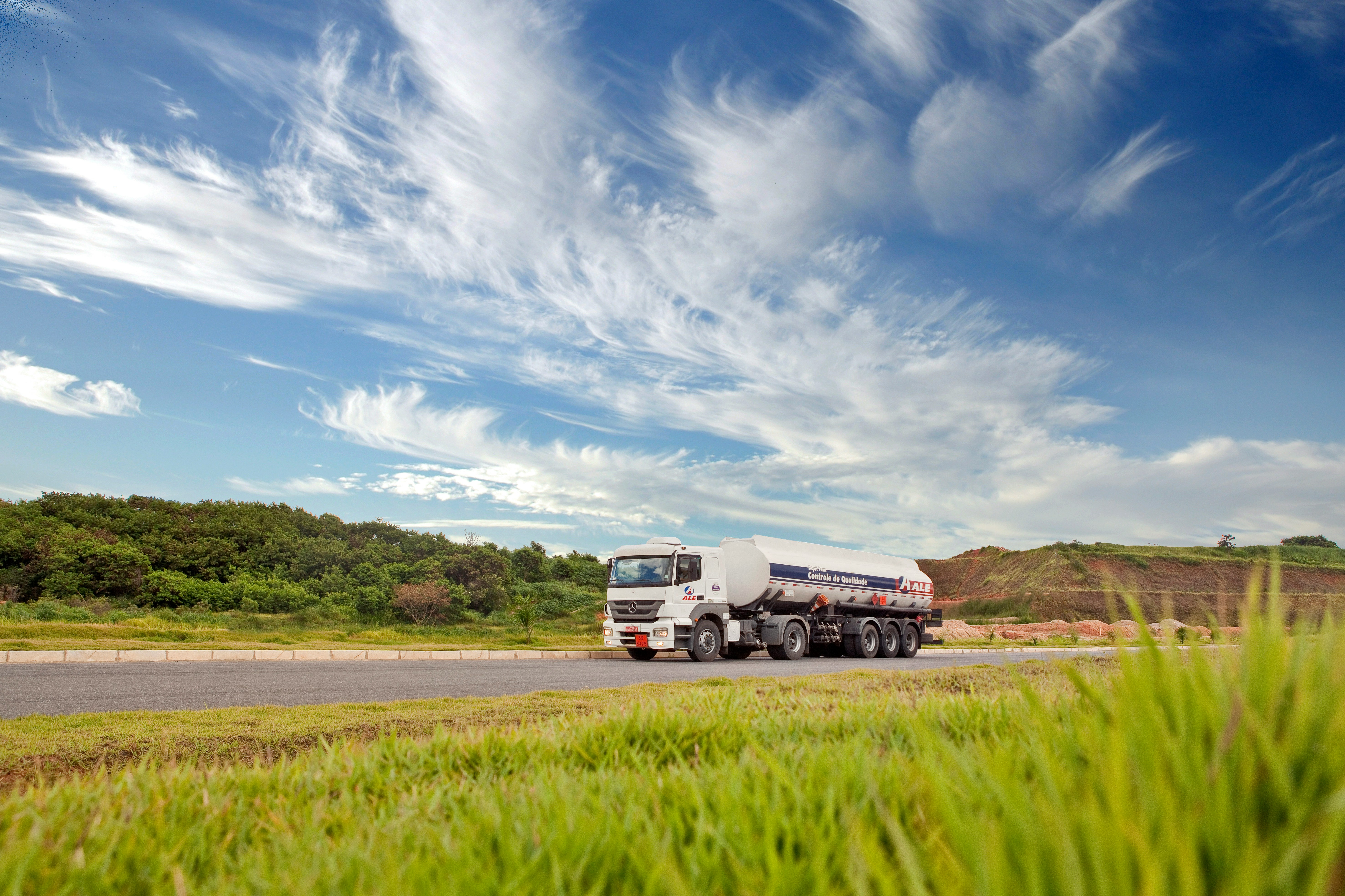 Fuel tanker truck on the road